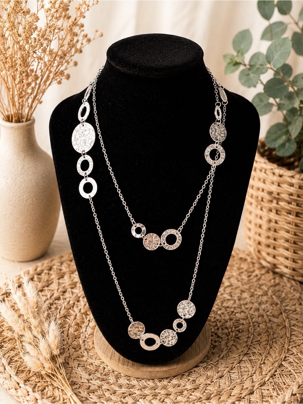 5/25 ✨✨Silver Layered Circle-Link Necklace - Women Jewelry